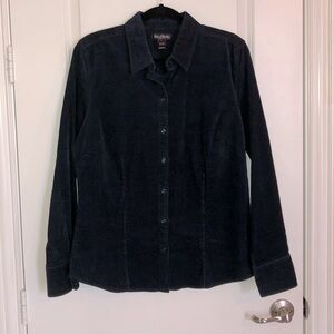 Steve & Barry’s Corduroy Navy Blue Button Down Top Size Large